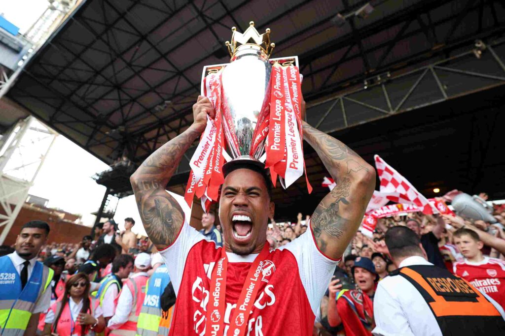 3 Arsenal players nominated for PFA Players' Player of the Year 3 LONDON, ENGLAND - MAY 24: Gabriel of Arsenal celebrates with the Premier League trophy, as Arsenal are crowned the Champions of the Premier League for the 2025/26 Season, after the Premier League match between Crystal Palace and Arsenal at Selhurst Park on May 24, 2026 in London, England. (Photo by Michael Regan/Getty Images For Premier League)