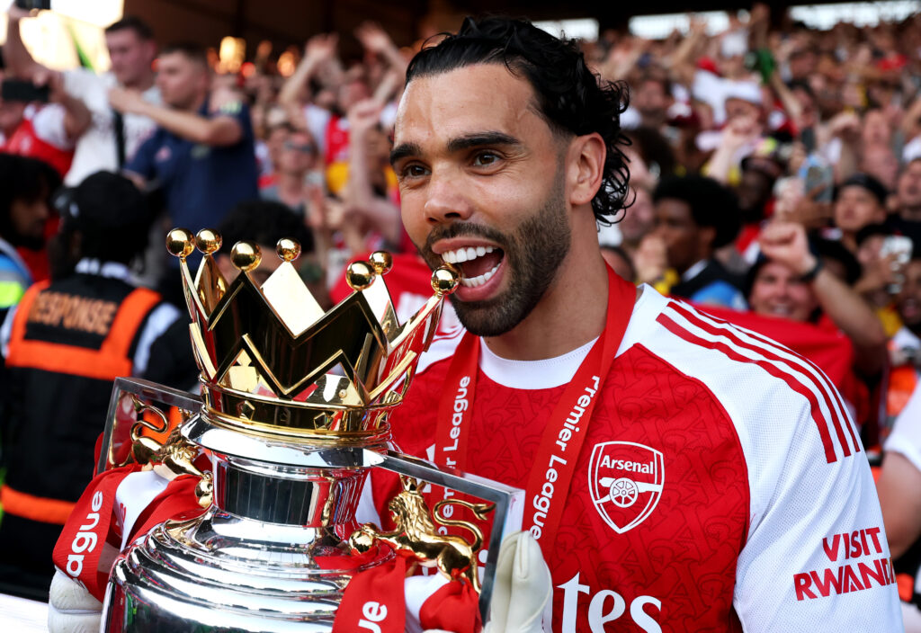 3 Arsenal players nominated for PFA Players' Player of the Year 2 David Raya of Arsenal bites the Premier League trophy as Arsenal are crowned the Champions of the Premier League for the 2025/26 Season, after the Premier League match between Crystal Palace and Arsenal at Selhurst Park on May 24, 2026